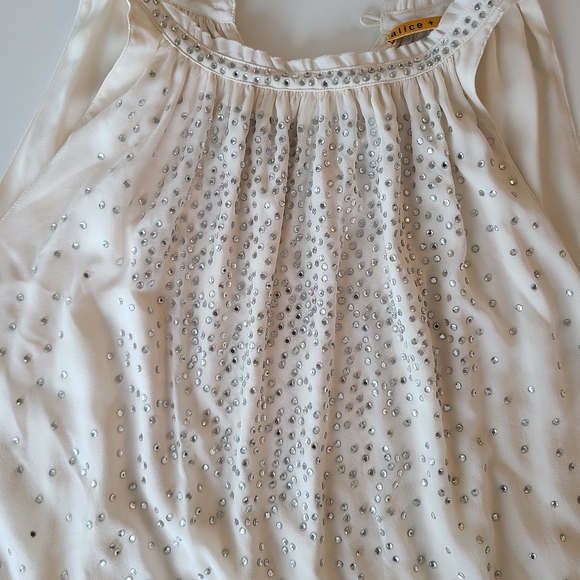 Alice+Olivia Cream Halter Mini Cocktail Dress Med - Picture 10 of 14